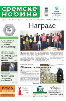 Sremske Novine - broj 2709, 30. jan 2013.