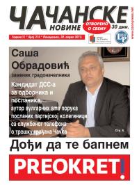 Čačanske novine - broj 314, 30. apr 2012.