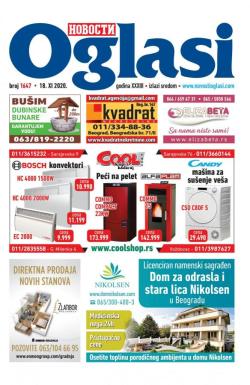 Novosti oglasi - broj 1647, 18. nov 2020.