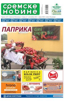 Sremske Novine - broj 2952, 27. sep 2017.