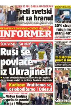 Informer - broj 3164, 12. sep 2022.