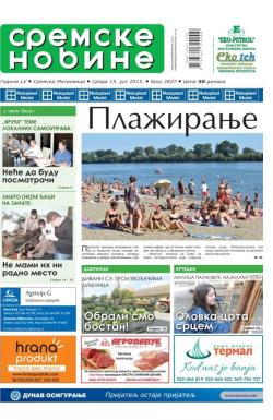 Sremske Novine - broj 2837, 15. jul 2015.