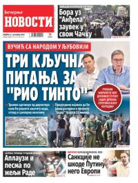 Večernje novosti - broj 5138, 8. sep 2024.