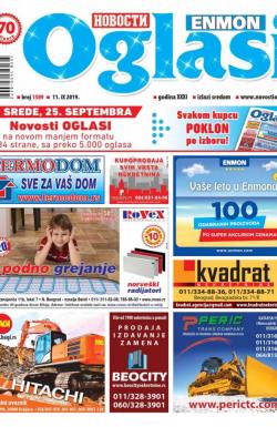 Novosti oglasi - broj 1589, 11. sep 2019.