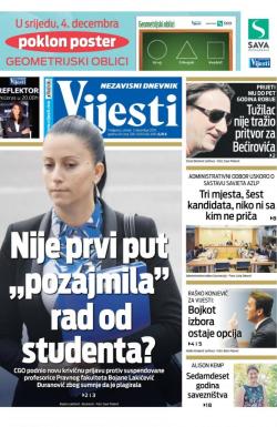 Vijesti - broj 7781, 3. dec 2019.