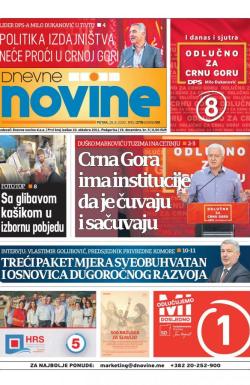 Dnevne novine - broj 2770, 28. avg 2020.