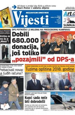 Vijesti - broj 6711, 26. nov 2016.