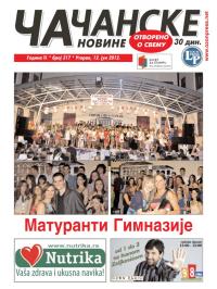 Čačanske novine - broj 317, 12. jun 2012.