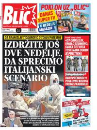 Blic - broj 8298, 27. mar 2020.