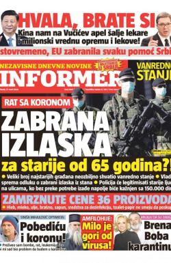 Informer - broj 2404, 17. mar 2020.