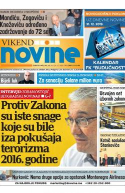 Dnevne novine - broj 2567, 28. dec 2019.