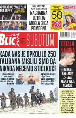 Blic - broj 8793, 21. avg 2021.