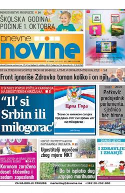 Dnevne novine - broj 2797, 29. sep 2020.