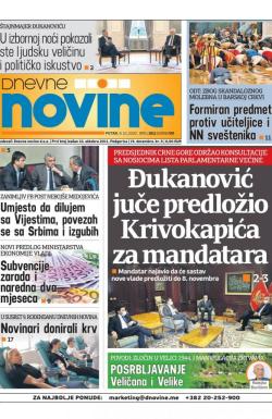 Dnevne novine - broj 2806, 9. okt 2020.