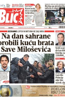 Blic - broj 6039, 2. dec 2013.