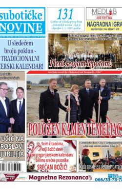 Nove Subotičke novine - broj 402, 20. dec 2024.