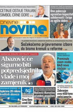 Dnevne novine - broj 2836, 13. nov 2020.