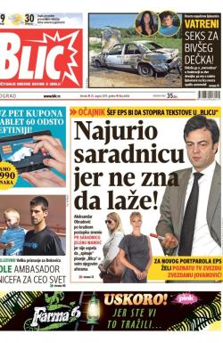 Blic - broj 6656, 25. avg 2015.