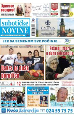 Nove Subotičke novine - broj 17, 28. apr 2016.