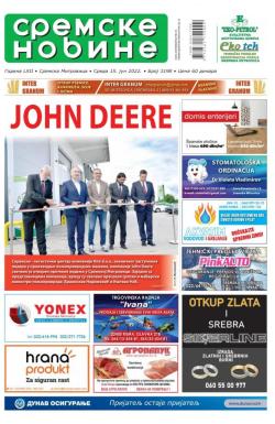 Sremske Novine - broj 3198, 15. jun 2022.