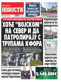 Večernje novosti - broj 5223, 3. dec 2024.