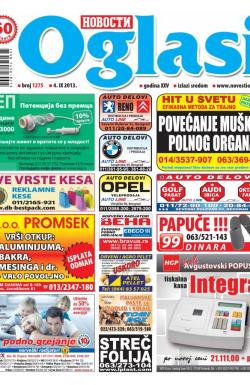 Novosti oglasi - broj 1275, 4. sep 2013.