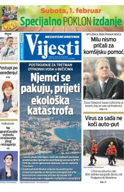 Vijesti - broj 7837, 31. jan 2020.